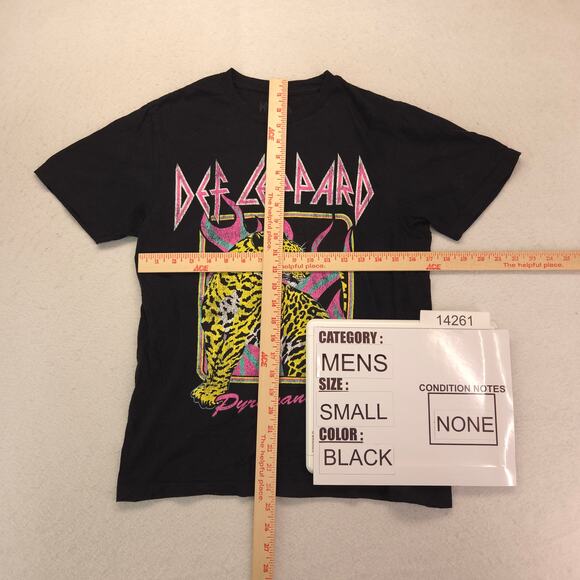 Def Leppard Band Graphic Crew Neck T Shirt Adult Mens Size Small S Black - Picture 5 of 9